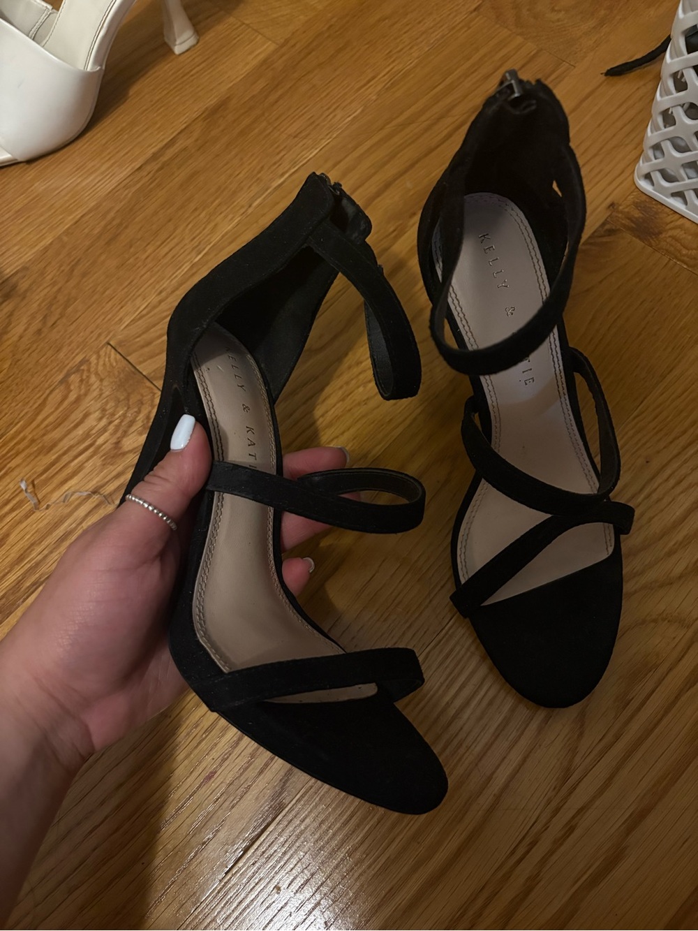 Kelly & Katie Black Strappy Block Heels